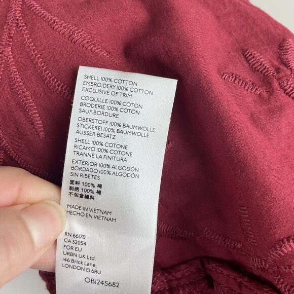 Anthropologie Pilcro Medium  Red Whitney Chenille Textured Floral Button Up - Picture 10 of 12